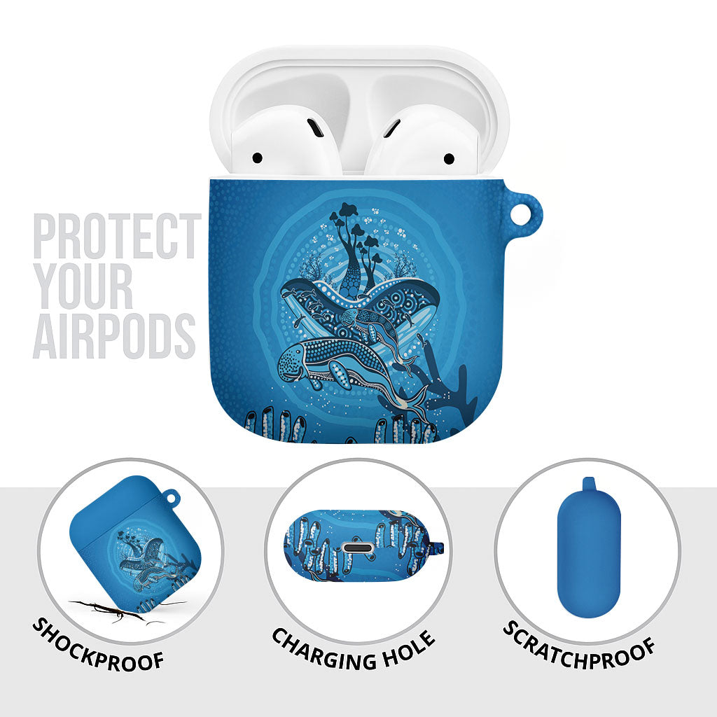 Aboriginal Ocean Dugong AirPods Case Dot Art Dreamtime Tree of Life