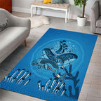 Aboriginal Ocean Dugong Area Rug Dot Art Dreamtime Tree of Life