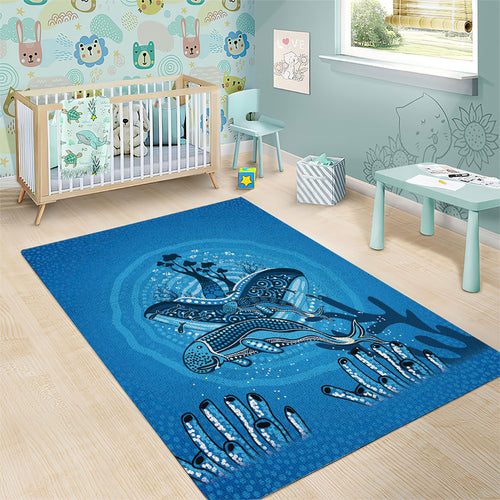Aboriginal Ocean Dugong Area Rug Dot Art Dreamtime Tree of Life