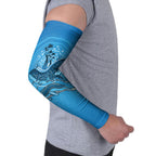 Aboriginal Ocean Dugong Arm Sleeves Dot Art Dreamtime Tree of Life