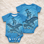 Aboriginal Ocean Dugong Baby Onesie Dot Art Dreamtime Tree of Life