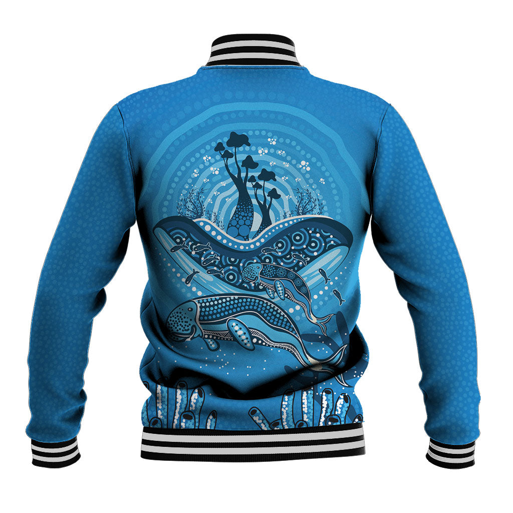 Aboriginal Ocean Dugong Baseball Jacket Dot Art Dreamtime Tree of Life
