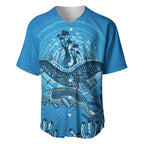 Aboriginal Ocean Dugong Baseball Jersey Dot Art Dreamtime Tree of Life