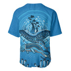 Aboriginal Ocean Dugong Baseball Jersey Dot Art Dreamtime Tree of Life