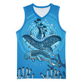 Aboriginal Ocean Dugong Basketball Jersey Dot Art Dreamtime Tree of Life