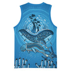 Aboriginal Ocean Dugong Basketball Jersey Dot Art Dreamtime Tree of Life