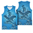 Aboriginal Ocean Dugong Basketball Jersey Dot Art Dreamtime Tree of Life