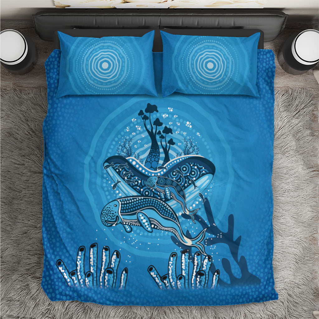Aboriginal Ocean Dugong Bedding Set Dot Art Dreamtime Tree of Life