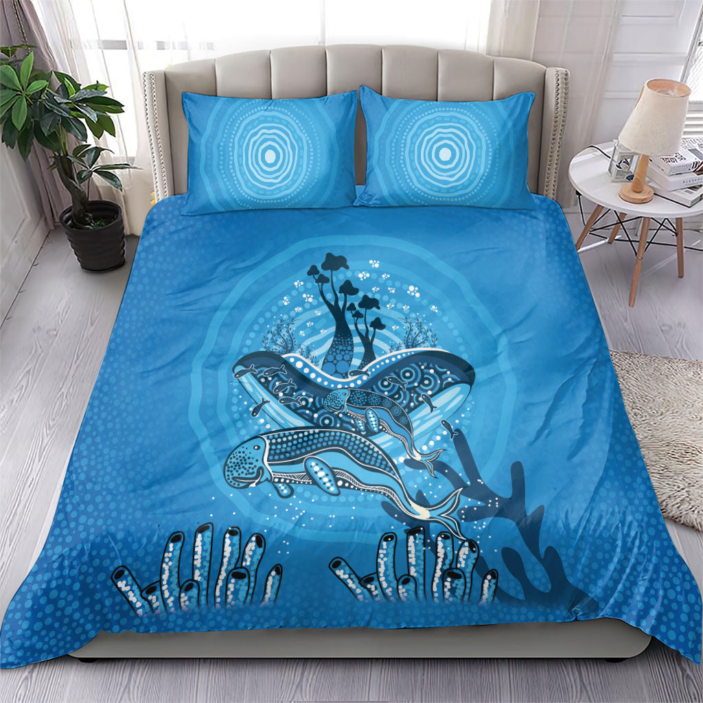 Aboriginal Ocean Dugong Bedding Set Dot Art Dreamtime Tree of Life