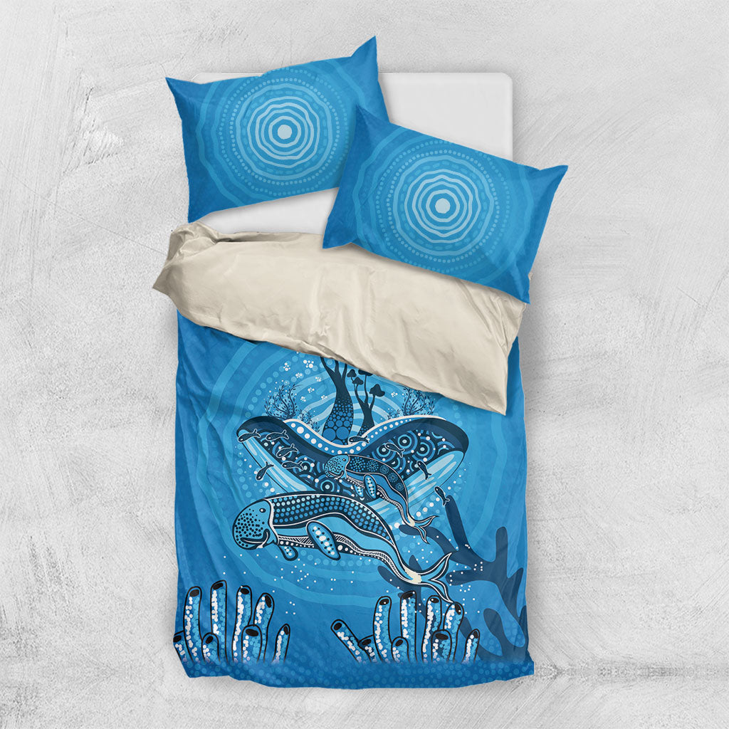 Aboriginal Ocean Dugong Bedding Set Dot Art Dreamtime Tree of Life