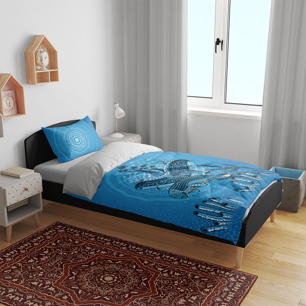 Aboriginal Ocean Dugong Bedding Set Dot Art Dreamtime Tree of Life