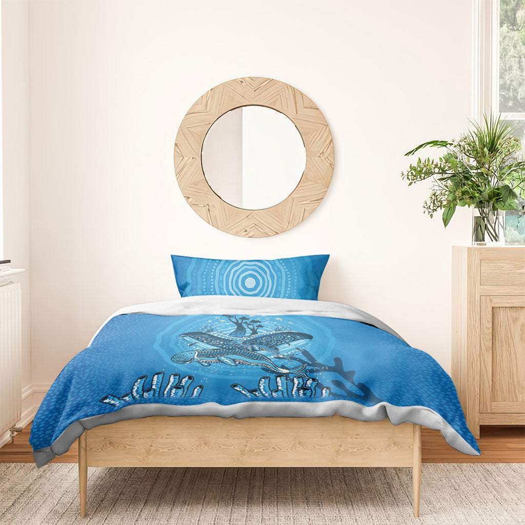 Aboriginal Ocean Dugong Bedding Set Dot Art Dreamtime Tree of Life
