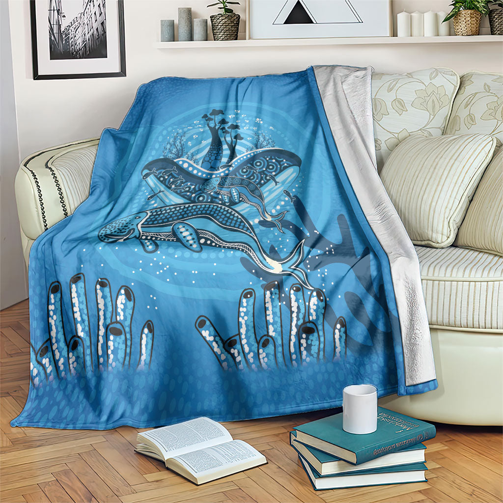 Aboriginal Ocean Dugong Blanket Dot Art Dreamtime Tree of Life