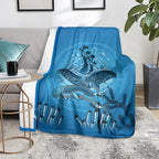 Aboriginal Ocean Dugong Blanket Dot Art Dreamtime Tree of Life