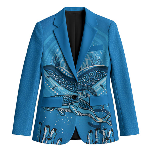 Aboriginal Ocean Dugong Blazer Dot Art Dreamtime Tree of Life