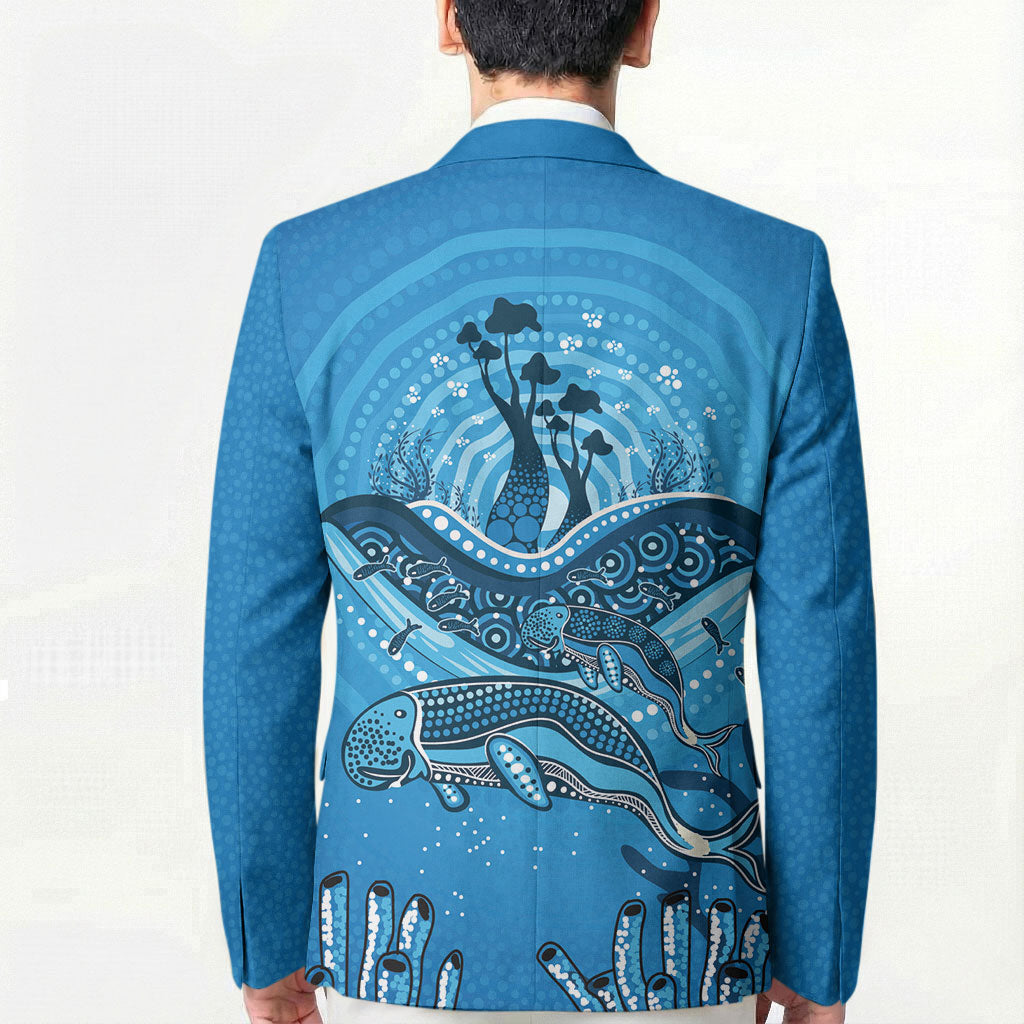 Aboriginal Ocean Dugong Blazer Dot Art Dreamtime Tree of Life