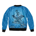 Aboriginal Ocean Dugong Bomber Jacket Dot Art Dreamtime Tree of Life