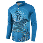 Aboriginal Ocean Dugong Button Sweatshirt Dot Art Dreamtime Tree of Life