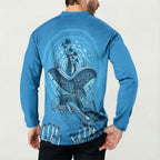 Aboriginal Ocean Dugong Button Sweatshirt Dot Art Dreamtime Tree of Life