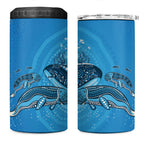 Aboriginal Ocean Dugong 4 in 1 Can Cooler Tumbler Dot Art Dreamtime Tree of Life
