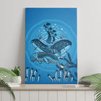 Aboriginal Ocean Dugong Canvas Wall Art Dot Art Dreamtime Tree of Life