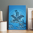 Aboriginal Ocean Dugong Canvas Wall Art Dot Art Dreamtime Tree of Life