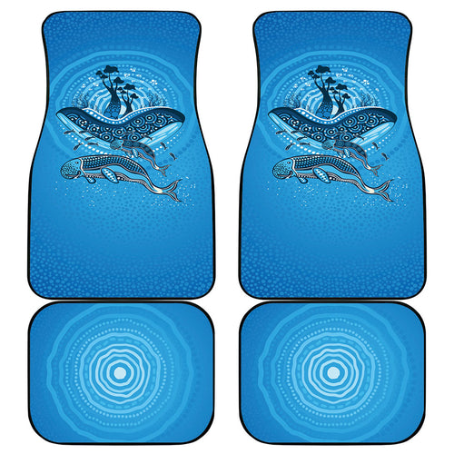 Aboriginal Ocean Dugong Car Mats Dot Art Dreamtime Tree of Life