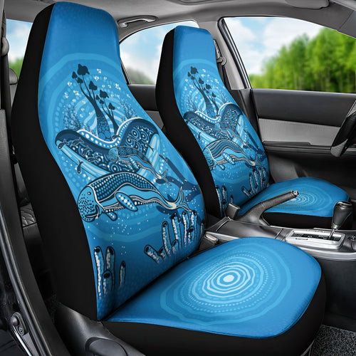 Aboriginal Ocean Dugong Car Seat Cover Dot Art Dreamtime Tree of Life