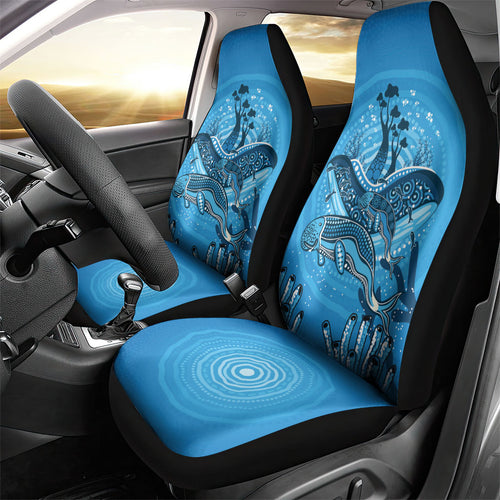 Aboriginal Ocean Dugong Car Seat Cover Dot Art Dreamtime Tree of Life