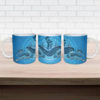Aboriginal Ocean Dugong Ceramic Mug Dot Art Dreamtime Tree of Life