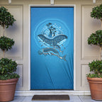 Aboriginal Ocean Dugong Door Cover Dot Art Dreamtime Tree of Life
