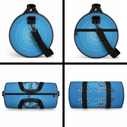 Aboriginal Ocean Dugong Duffle Bag Dot Art Dreamtime Tree of Life