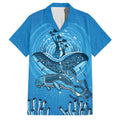 Aboriginal Ocean Dugong Family Matching Puletasi and Hawaiian Shirt Dot Art Dreamtime Tree of Life