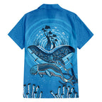 Aboriginal Ocean Dugong Family Matching Puletasi and Hawaiian Shirt Dot Art Dreamtime Tree of Life