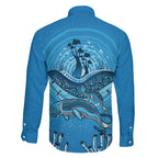 Aboriginal Ocean Dugong Family Matching Puletasi and Hawaiian Shirt Dot Art Dreamtime Tree of Life