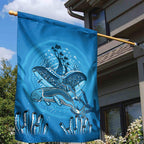 Aboriginal Ocean Dugong Garden Flag Dot Art Dreamtime Tree of Life