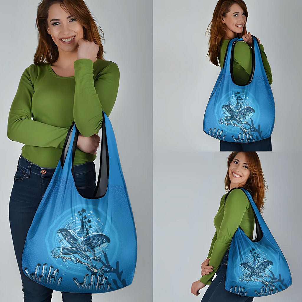 Aboriginal Ocean Dugong Grocery Bag Dot Art Dreamtime Tree of Life