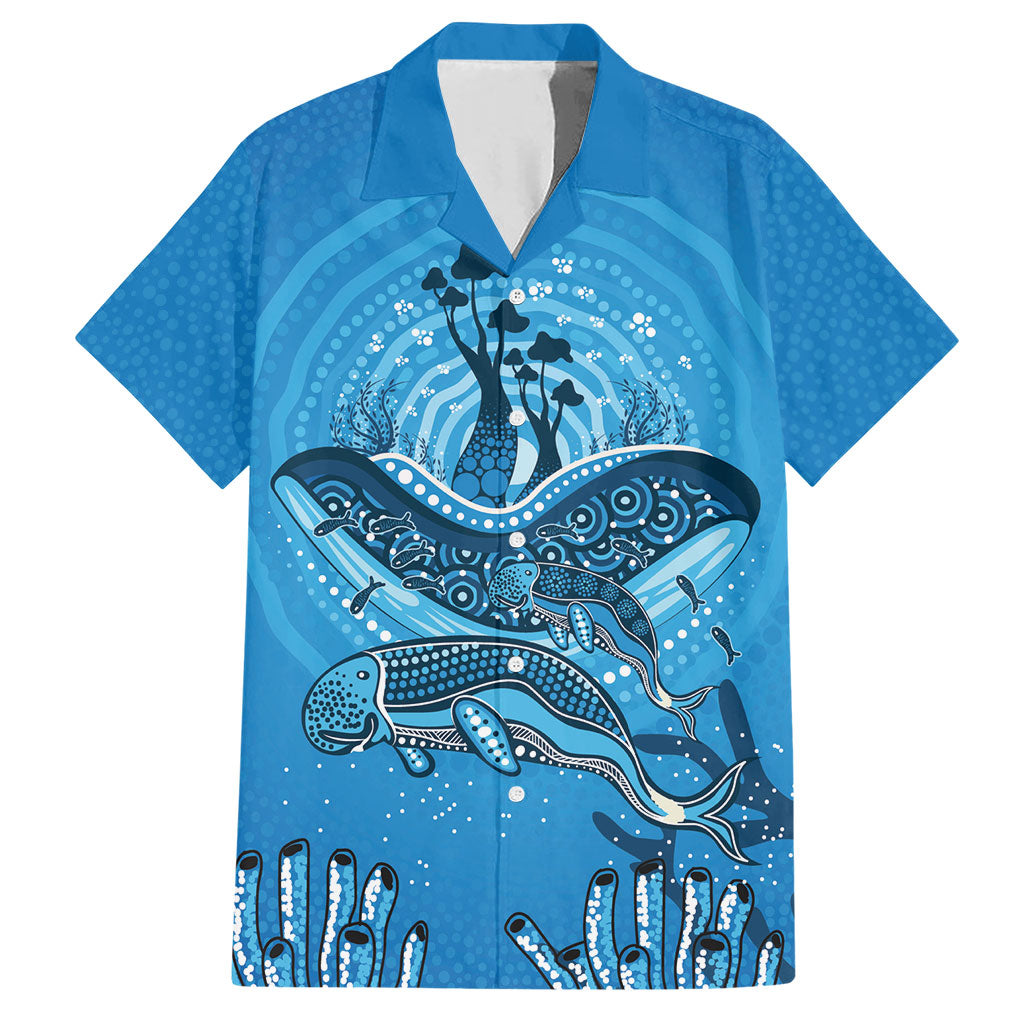 Aboriginal Ocean Dugong Hawaiian Shirt Dot Art Dreamtime Tree of Life