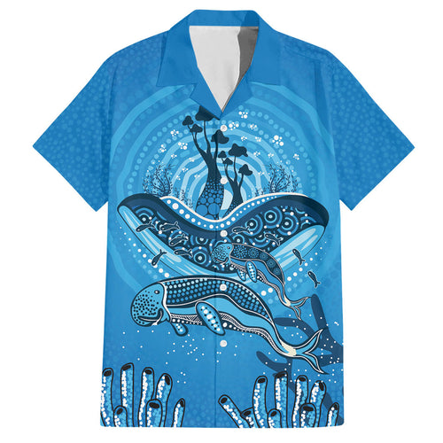 Aboriginal Ocean Dugong Hawaiian Shirt Dot Art Dreamtime Tree of Life