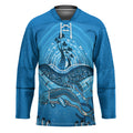 Aboriginal Ocean Dugong Hockey Jersey Dot Art Dreamtime Tree of Life