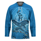 Aboriginal Ocean Dugong Hockey Jersey Dot Art Dreamtime Tree of Life