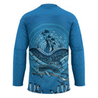 Aboriginal Ocean Dugong Hockey Jersey Dot Art Dreamtime Tree of Life