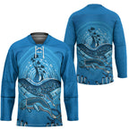 Aboriginal Ocean Dugong Hockey Jersey Dot Art Dreamtime Tree of Life