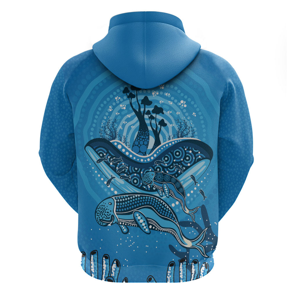 Aboriginal Ocean Dugong Hoodie Dot Art Dreamtime Tree of Life