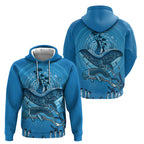Aboriginal Ocean Dugong Hoodie Dot Art Dreamtime Tree of Life