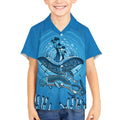 Aboriginal Ocean Dugong Kid Hawaiian Shirt Dot Art Dreamtime Tree of Life