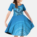 Aboriginal Ocean Dugong Kid Short Sleeve Dress Dot Art Dreamtime Tree of Life