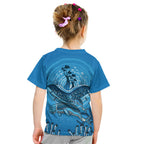 Aboriginal Ocean Dugong Kid T Shirt Dot Art Dreamtime Tree of Life