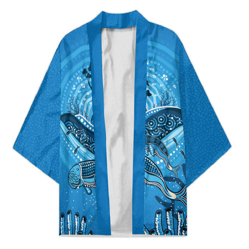Aboriginal Ocean Dugong Kimono Dot Art Dreamtime Tree of Life