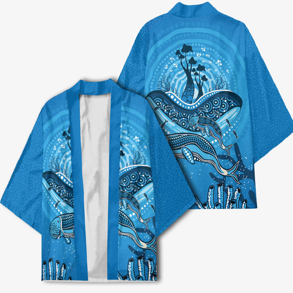 Aboriginal Ocean Dugong Kimono Dot Art Dreamtime Tree of Life